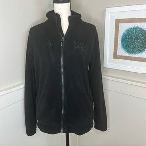 Harley Davidson Fleece Embroidered Skull Zip Up Black Size Small